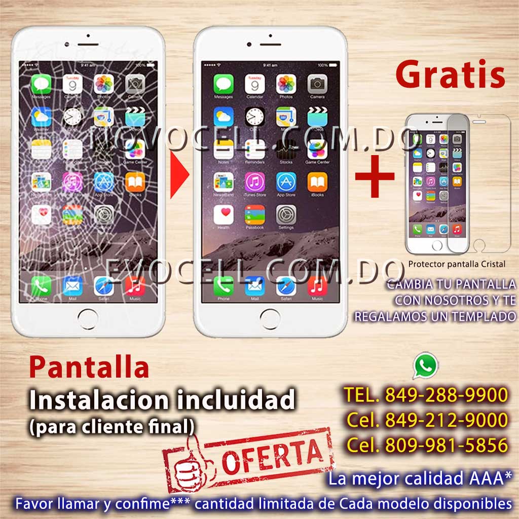 Pantalla Iphone 6/6s/6+/6s+/7/7+/8/8+/x/xr/xs Max/11/11 pro Max - Evocell -  Novocell RD